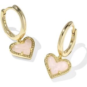 Kendra Scott Gold and Pink Heart  Earrings